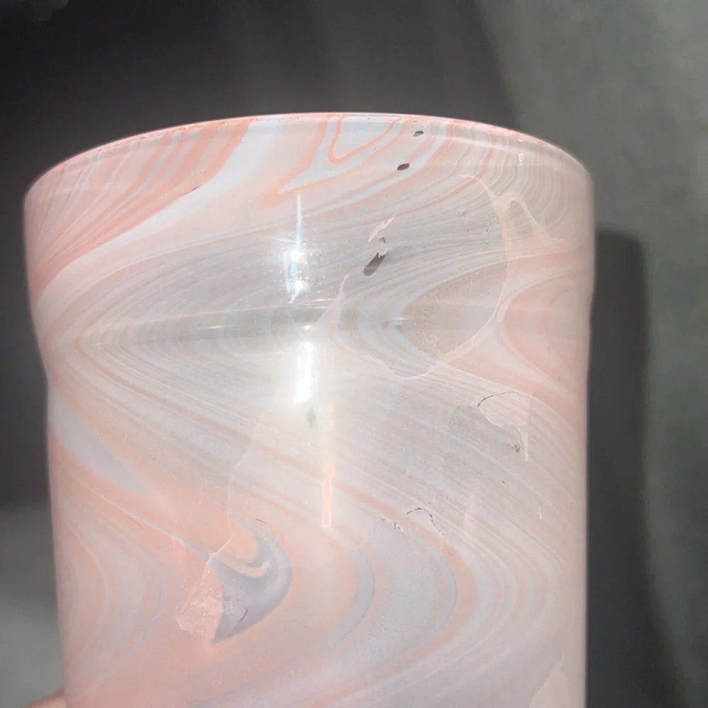 Starbucks 2017 Coral Pink Marble Double Wall Glass Tumbler Venti 20oz Ultra Rare
